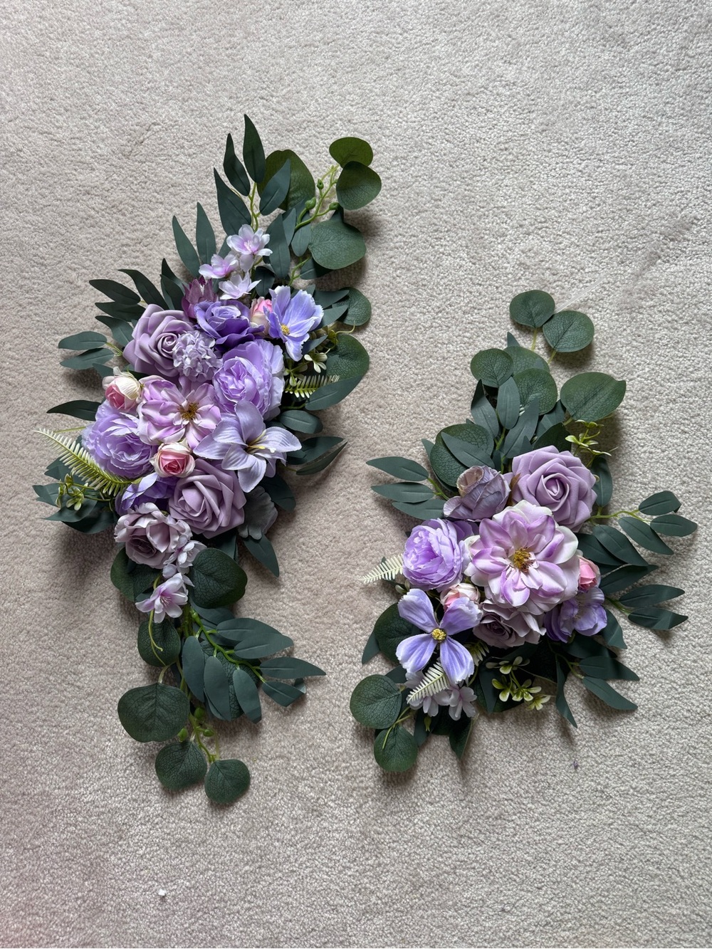 Artificial Flower Arrangements Purple & Green for Arch